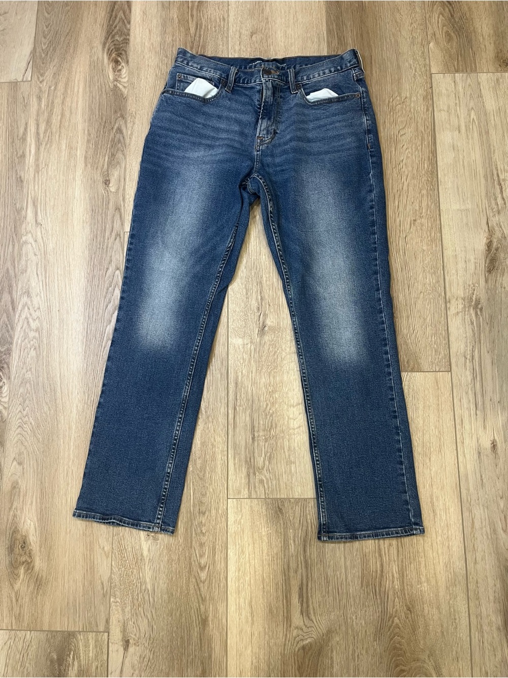Old Navy Men's Dark Blue Straight-Leg Jeans